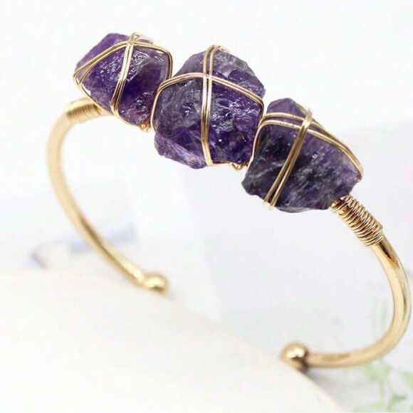 Anthropologie Jewelry - bohemian purple stone bracelet A620